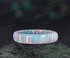 5mm White opal full eternity wedding band solitaire minimalist men band rough stone ring anniversary birthday gifts for him women