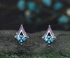 Kite cut alexandrite earrings solid 14k white gold June birthstone Solitaire drop earrings women