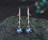 Delicate June Birthstone Alexandrite Drop Earrings Unique Color Change Stone Alexandrite Dangle Earrings 14k Rose Gold Alexandrite Earrings