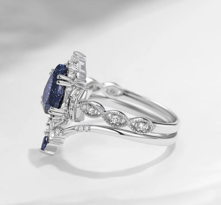 Custom order for Bethanie May(2pc ring set, 925 sterling silver, ring size 6)