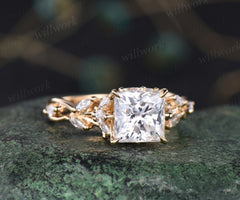 Vintage princess cut moissanite ring marquise floral cluster ring infinity twisted band wedding ring birthday anniversary gifts for her