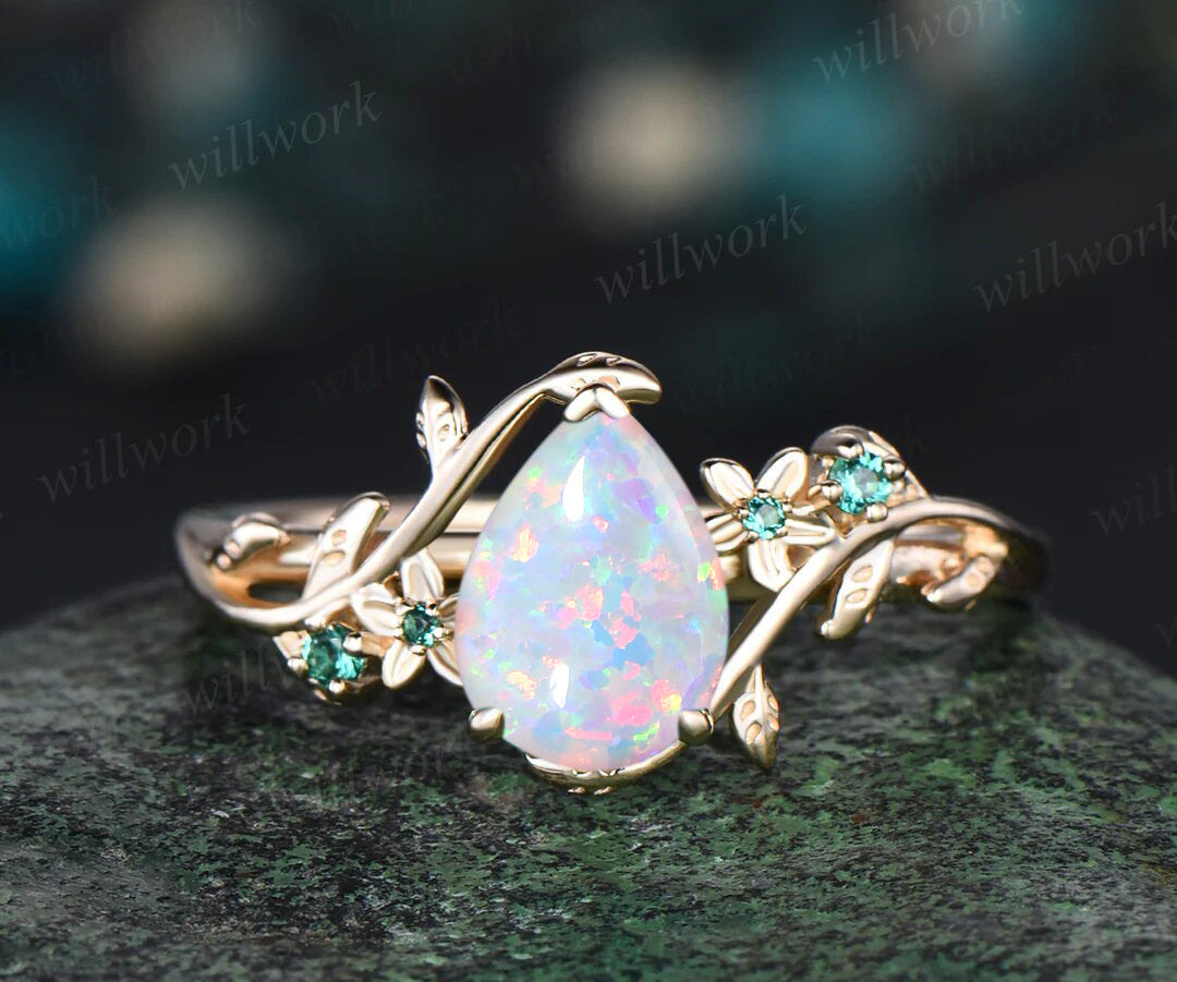 Pink October Birthstone Wedding Rings Pink Tourmaline Stone