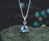 Minimalist Trillion Cut Alexandrite Necklace Delicate June Birthstone Color Change Stone Alexandrite Solitaire Pendant 14k White Gold Necklace