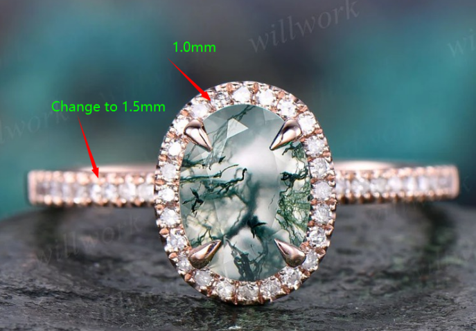 Custom order for Ashley Goin(Engagement ring, 14k rose gold, ring size  unconfirmed)