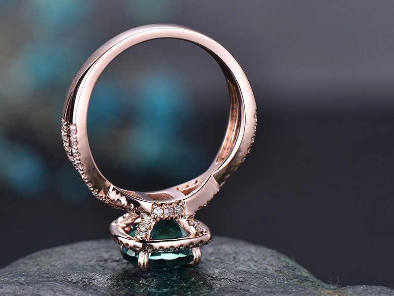 May birthstone ring infinity diamond halo ring green emerald engagement ring rose gold round emerald ring gold vintage unique wedding ring
