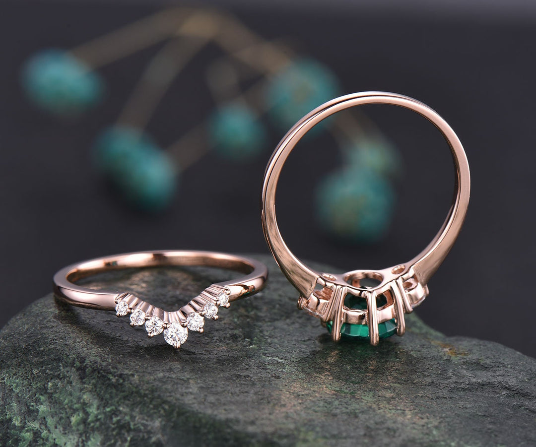 Only 1pc solid moissanite wedding band solid 14k rose gold matching band curved stacking ring jewelry gift