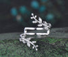 Leaf diamond wedding band enhancer wraps solid 14k white gold cluster double open gap wedding ring women unique anniversary gift