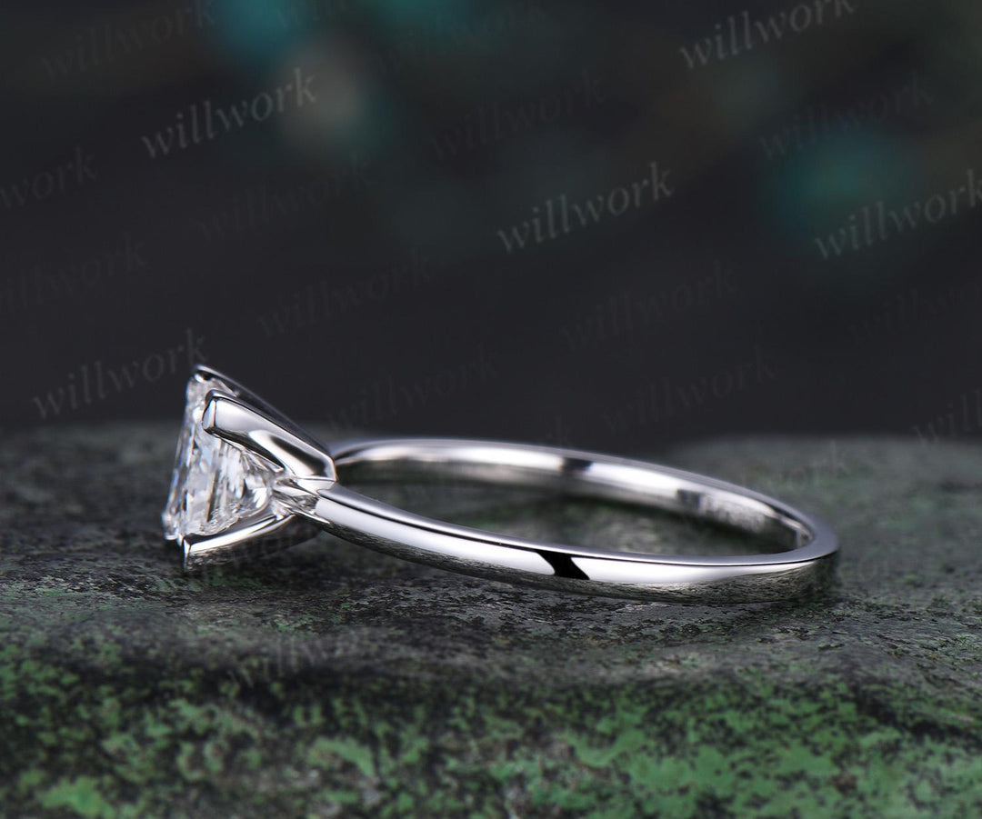1ct princess cut IGI Certified lab grown diamond engagement ring Solitaire moissanite ring women dainty wedding promise ring women