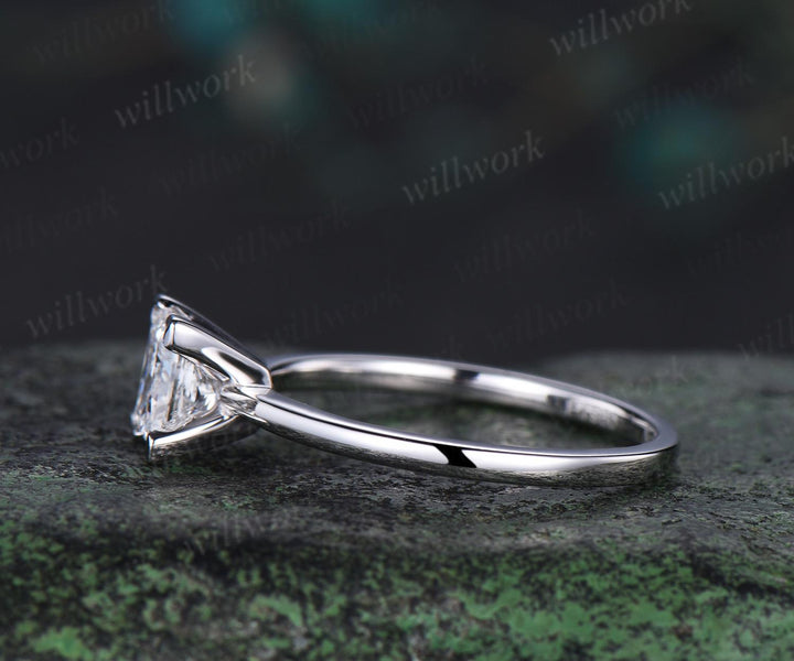 1ct princess cut IGI Certified lab grown diamond engagement ring Solitaire moissanite ring women dainty wedding promise ring women
