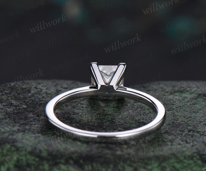 1ct princess cut IGI Certified lab grown diamond engagement ring Solitaire moissanite ring women dainty wedding promise ring women