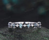 Princess cut alexandrite wedding band solid 14k white gold unique dainty diamond wedding ring band women anniversary ring gift