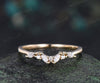 Cluster marquise cut moissanite diamond wedding band 14k yellow gold stacking bridal ring women gift