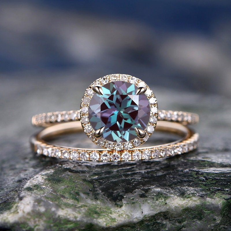 Alexandrite Engagement Ring, Bridal Ring, Solitaire Ring, Flower Ring , Birthstone Ring, Nature on sale Inspired Bridal Ring, Christmas Gift For Her