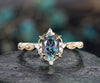 5x7mm oval cut Alexandrite engagement ring yellow gold antique cluster diamond ring wedding promise anniversary ring birthday gift jewelry