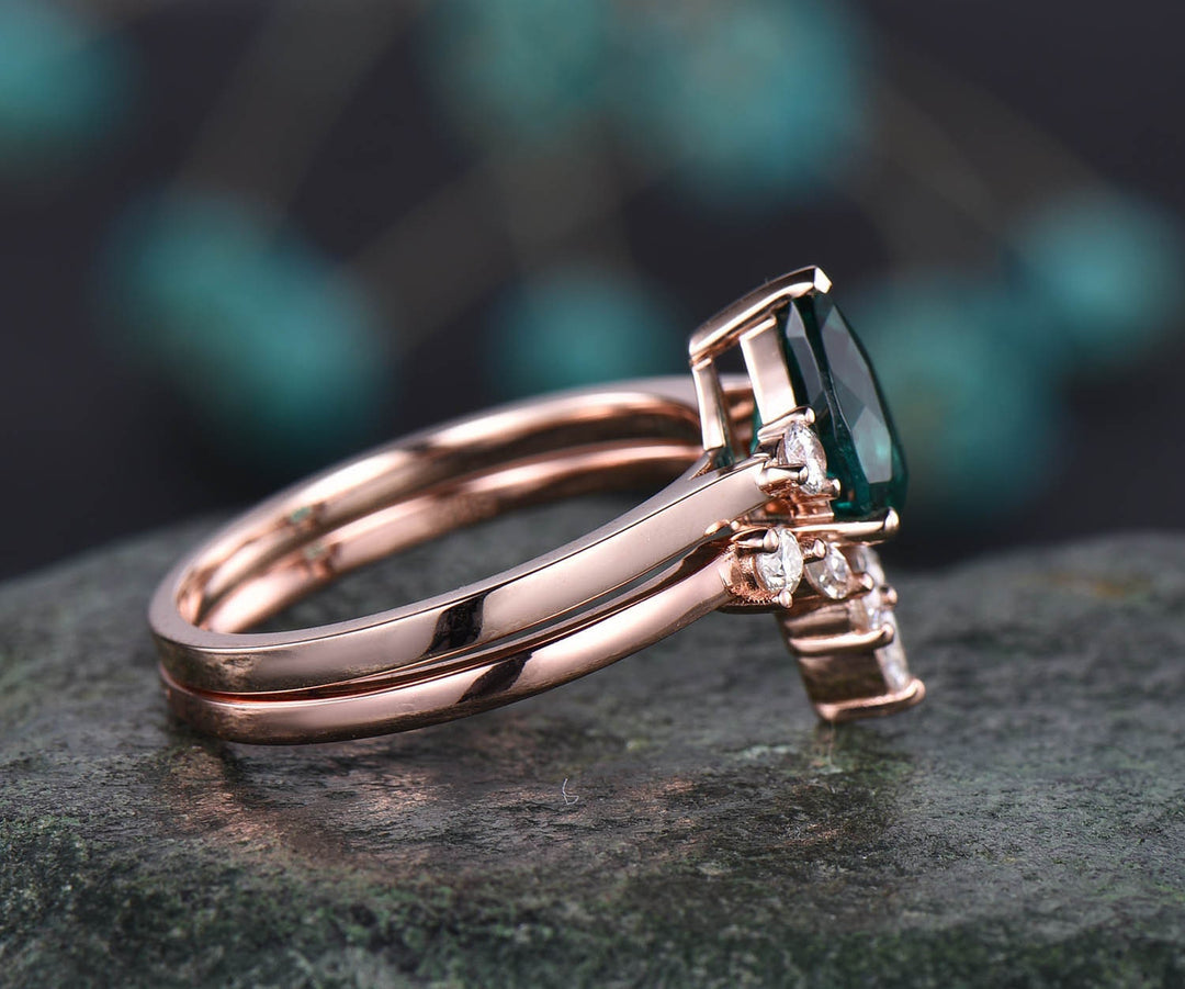 1pc Art deco crown moissanite ring wedding band