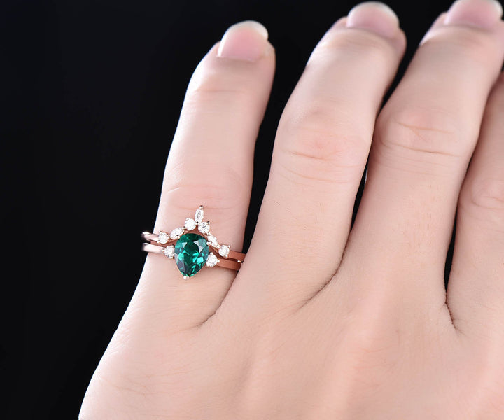 1pc Art deco crown moissanite ring wedding band