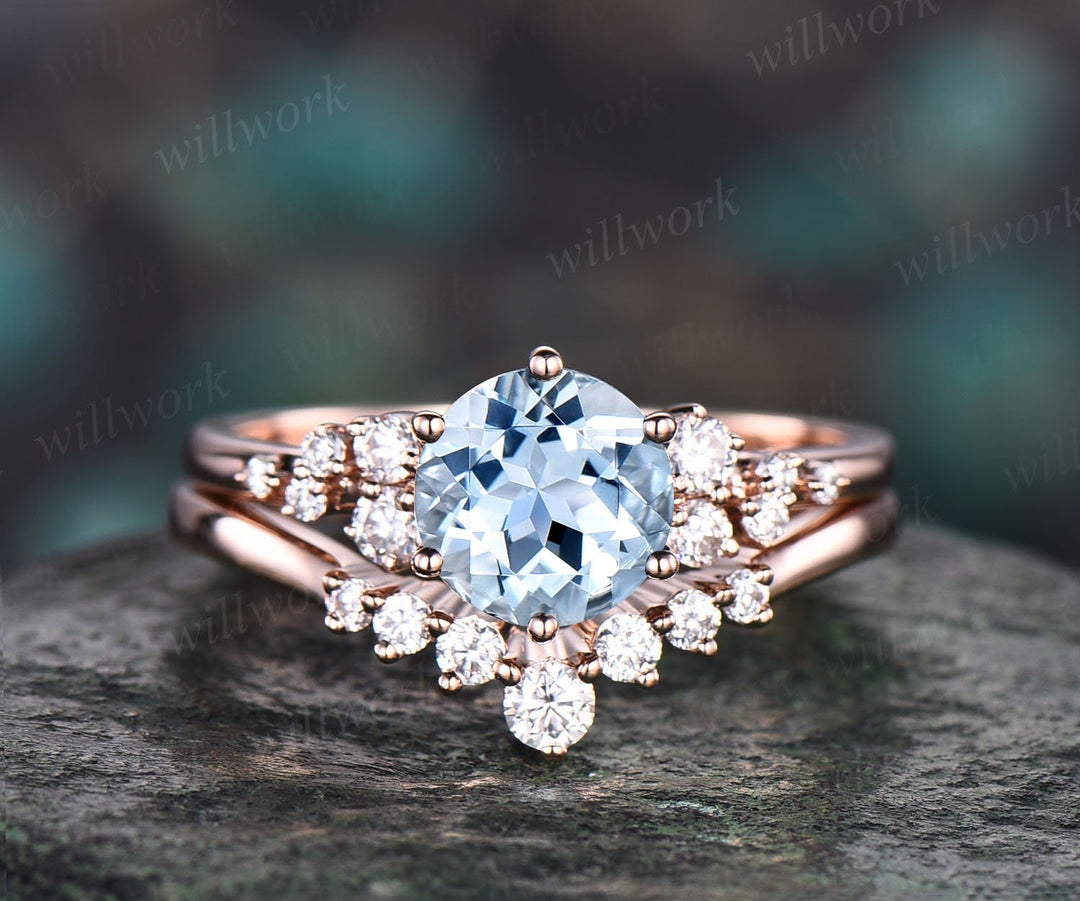 aquamarine wedding set
