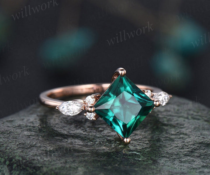 vintage emerald engagement ring