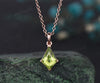 Kite peridot necklace solid 14k 18k rose gold vintage unique Personalized pendant for women her gemstone anniversary bridal gift mother