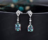 Vintage pear oval cut Alexandrite earrings women solid 14k white gold dainty kite halo diamond drop earrings anniversary gift for her