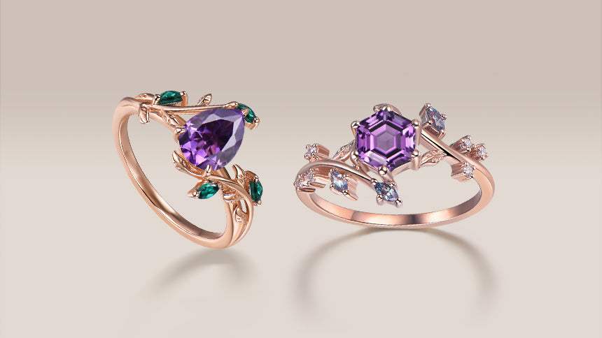 The Beauty of Purple Stone Rings for the Unconventional Bride