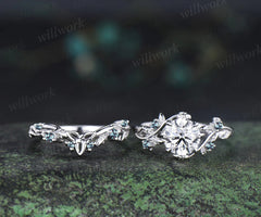 Custom order for Aven Cheney(2pc ring set, 10k white gold, ring size  9)