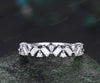 Cluster Baguette cut moissanite wedding band solid 14k white gold half eternity Unique Stackable Matching Band For Women