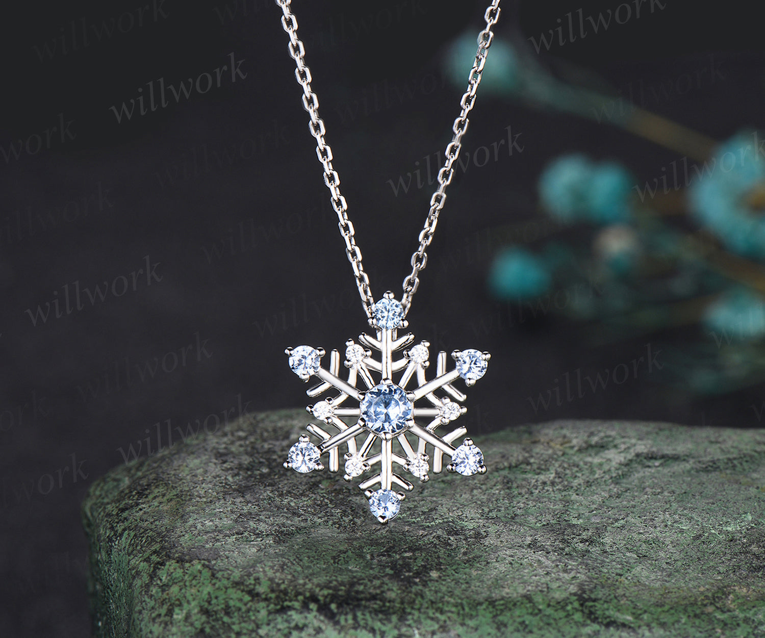 10007 925 Sterling Silver White Cubic Zirconia Snowflake Necklace Earr –  EVER FAITH JEWELRY