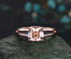 14k rose gold Cushion Cut Morganite Engagement Ring pink jewelry Unique Ring For Her