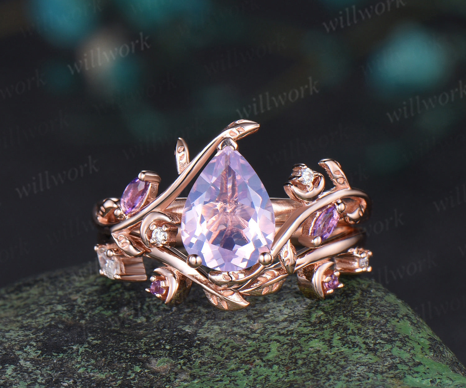 7*5mm Oval Shaped Amethyst Simulated Round Diamond 925 outlet Sterling Silver/White Gold/Yellow Gold/Rose Gold Engagement Wedding Women Ring