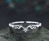 Vintage floral moissanite wedding dand curved filigree full eternity band solid 10k/14k/18k matching band stackable bridal ring