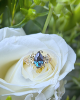 Exclusive design for social media - Nature Inspired Pear Alexandrite Engagement ring