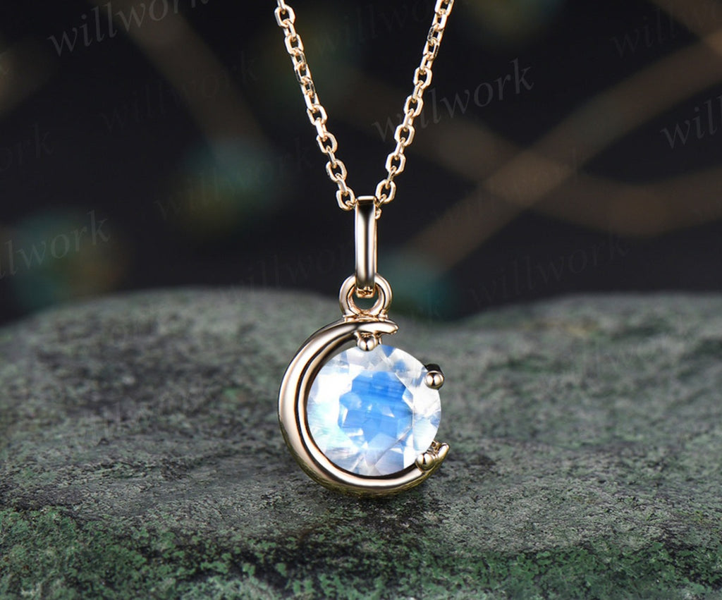 Simple moonstone necklace discount