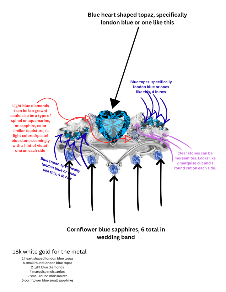 Custom order for Alexis Askew(2pc ring set, 14k white gold, ring size 5.5)