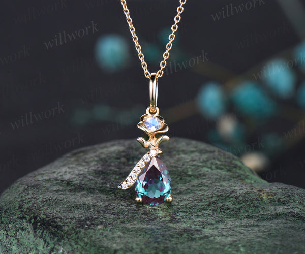 ALIITA ネックレス HALF ORANGE DROP AQUAMARINE NECKLACE MEDIA NARANJA GOTA AQUAMARINE NECKLACE – ALIITA-US
