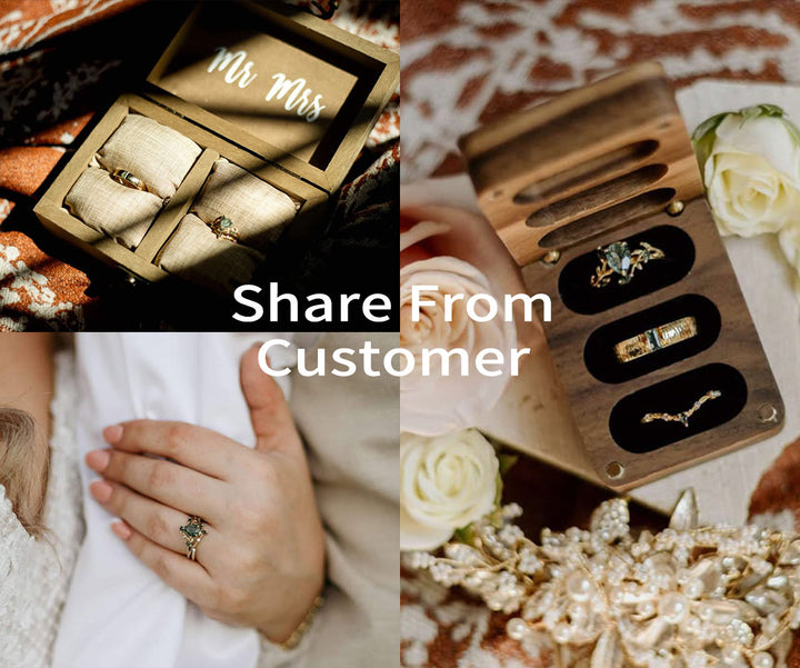 Vintage pear cut green moss agate engagement ring rose gold art deco cluster leaf nature inspired bridal promise wedding ring set women