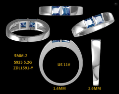 Custom order for Karl Benson(1pc wedding band, 925 sterling silver, ring size 11)