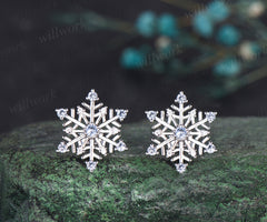 Christmas Snowflake Earrings Christmas Atmosphere Jewelry blue topaz  with perfect 925 sterling silver Christmas Eve Jewelry Gifts for her