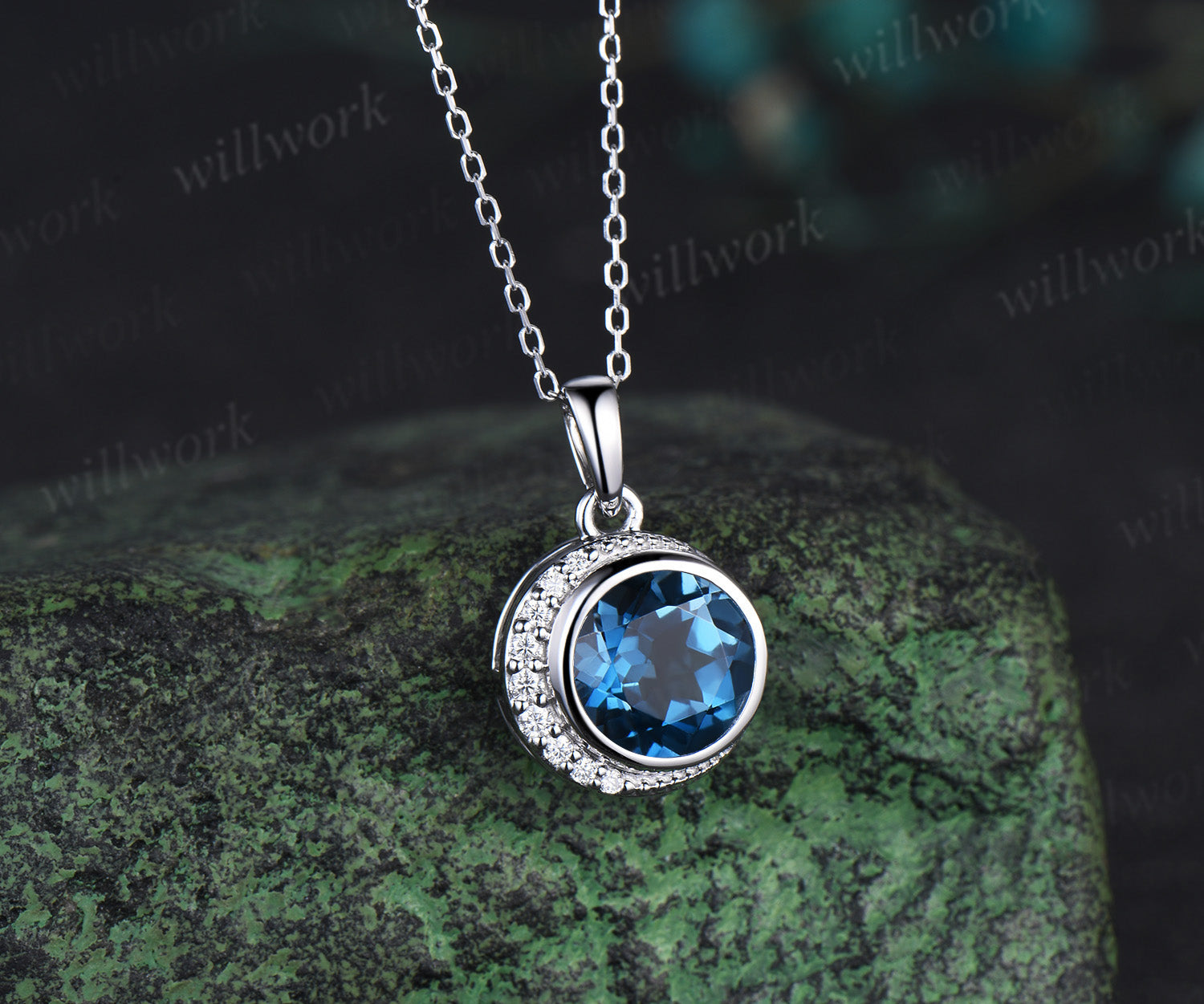 Vortex 2024 Small Pendant with Blue Topaz