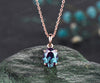 Minimalist Oval Cut Alexandrite Necklace Unique June Birthstone Color Change Alexandrite Solitaire Pendant Art Deco 14k Rose Gold Birthday Bridal Jewelry Gift