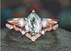 Custom order for Nate King(3pc ring set, 14k yellow gold, ring size 6.75)