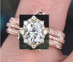 Custom order for Jamie Perell(3pc ring set, 14k rose gold, ring size 6.5)