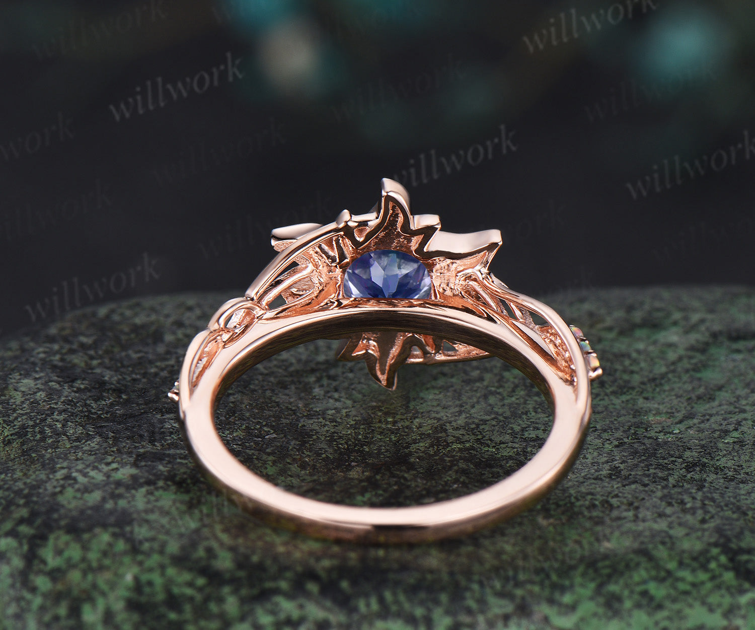 Rapunzel Ring Sun Tanzanite Engagement Ring Tangled Sunflower Ring