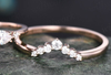 Only 1pc solid moissanite wedding band solid 14k rose gold matching band curved stacking ring jewelry gift