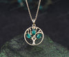 Marquise Emerald Family Tree Pendant Necklace May Birthstone Necklace Symbolic Tree of Life Jewelry