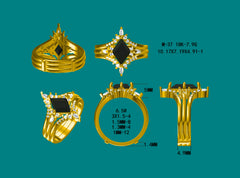 Custom Order for Phillip Payne(2pc ring set, 18k yellow gold, ring size 6.5)