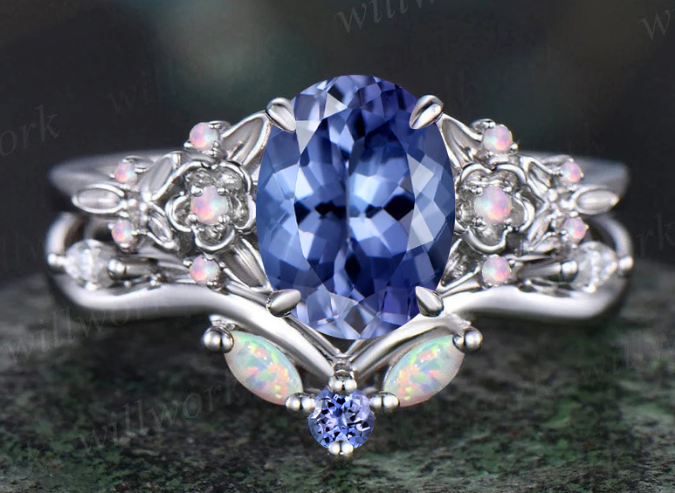 Custom order for James Booth(2pc ring set, platinum, ring size US 5.5 )
