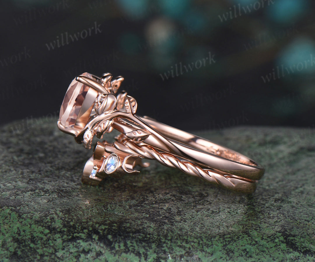 Custom order for Nick Brophy(2pc ring set, 10k rose gold, ring size 7)