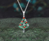 Pear Cut Alexandrite Necklace Multi-stone Garnet Emerald Moissanite Christmas Tree Pendant Xmas Gift for Women