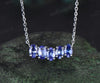 Five stone oval natural Tanzanite necklace solid 14k white gold Pendant For Women Anniversary Gifts